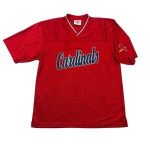 Vintage St Louis Cardinals Shirt Mens Large L Red Lee Short Sleeve MLB Baseball